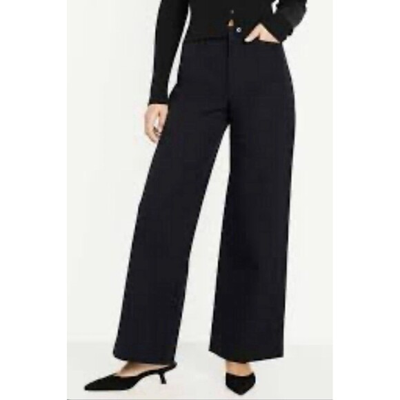 Old Navy Pants - Old Navy High WaistSuper Wide-Leg Pixie Pant Navy Size Large Tall Pleated Leg